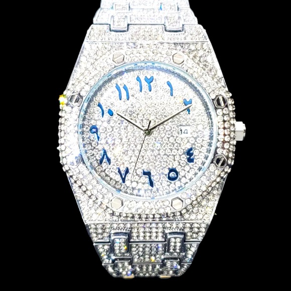 BUST DOWN DATEARABIC NUMERALS VVSICED OUT DIAMONDWATCH
